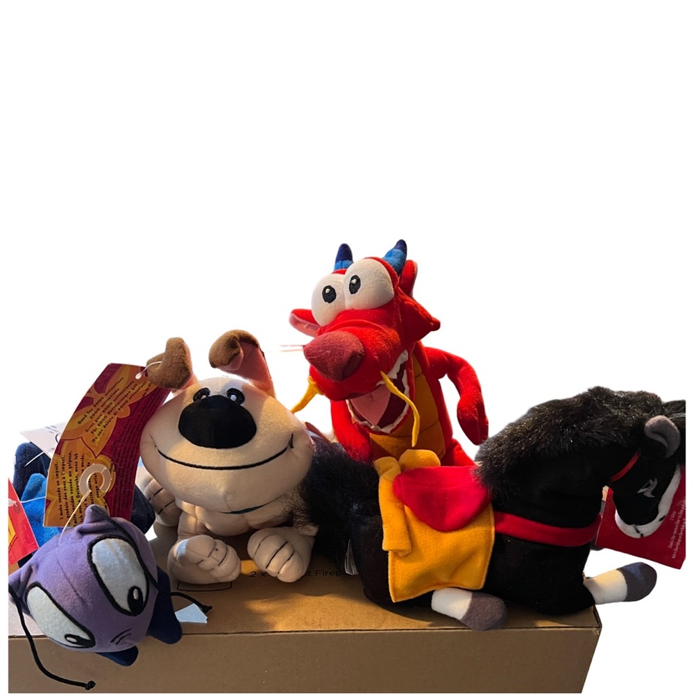 Vintage Disney Mulan Mini Bean Bag Collectable Collection - 4 Characters NWT!